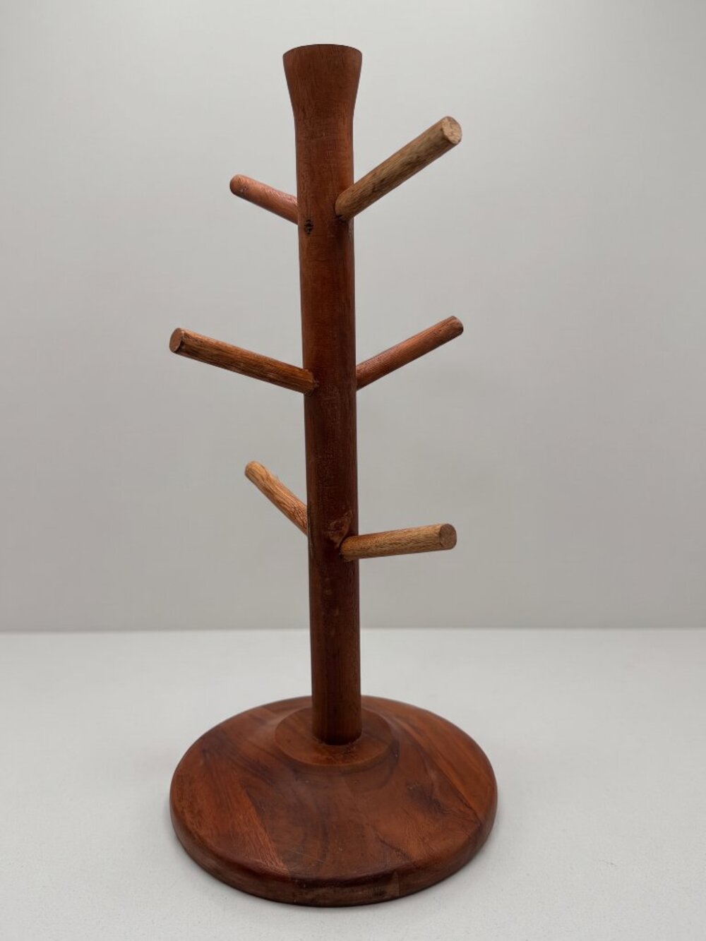 Hearth & Hand Magnolia Acacia Wood Mug Tree Rack Stand 6 Hooks Natural 15 Inches